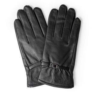 Găng tay da cừu nữ màu xanh đen thời trang GTLACUNU-03-X